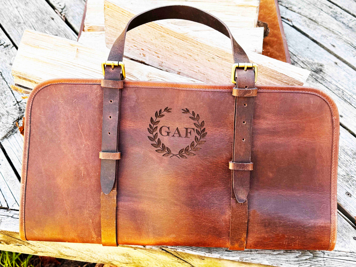 Fire Log Carrier Premium Leather