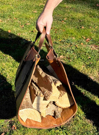 Fire Log Carrier Premium Leather Memories Made Custom