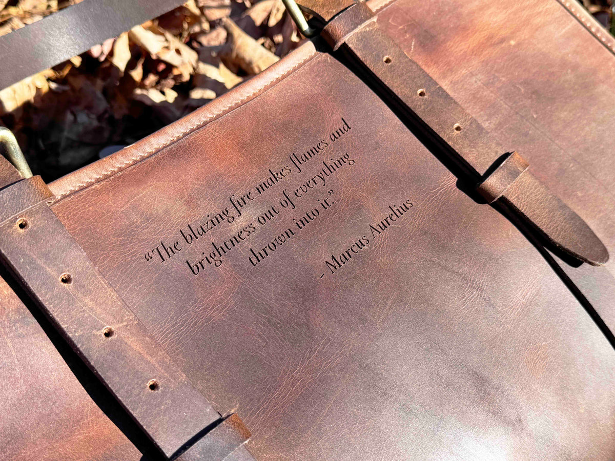 Fire Log Carrier Premium Leather Memories Made Custom