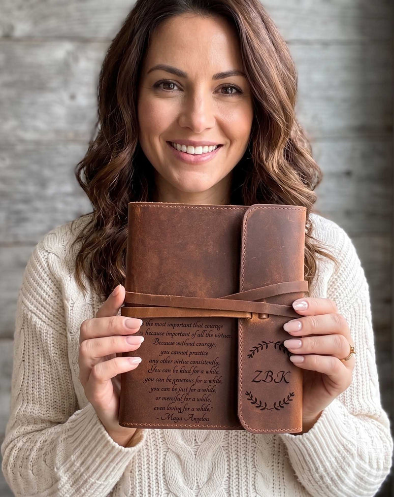Personalized Refillable Leather Journal – Custom Engraved Handcrafted Notebook