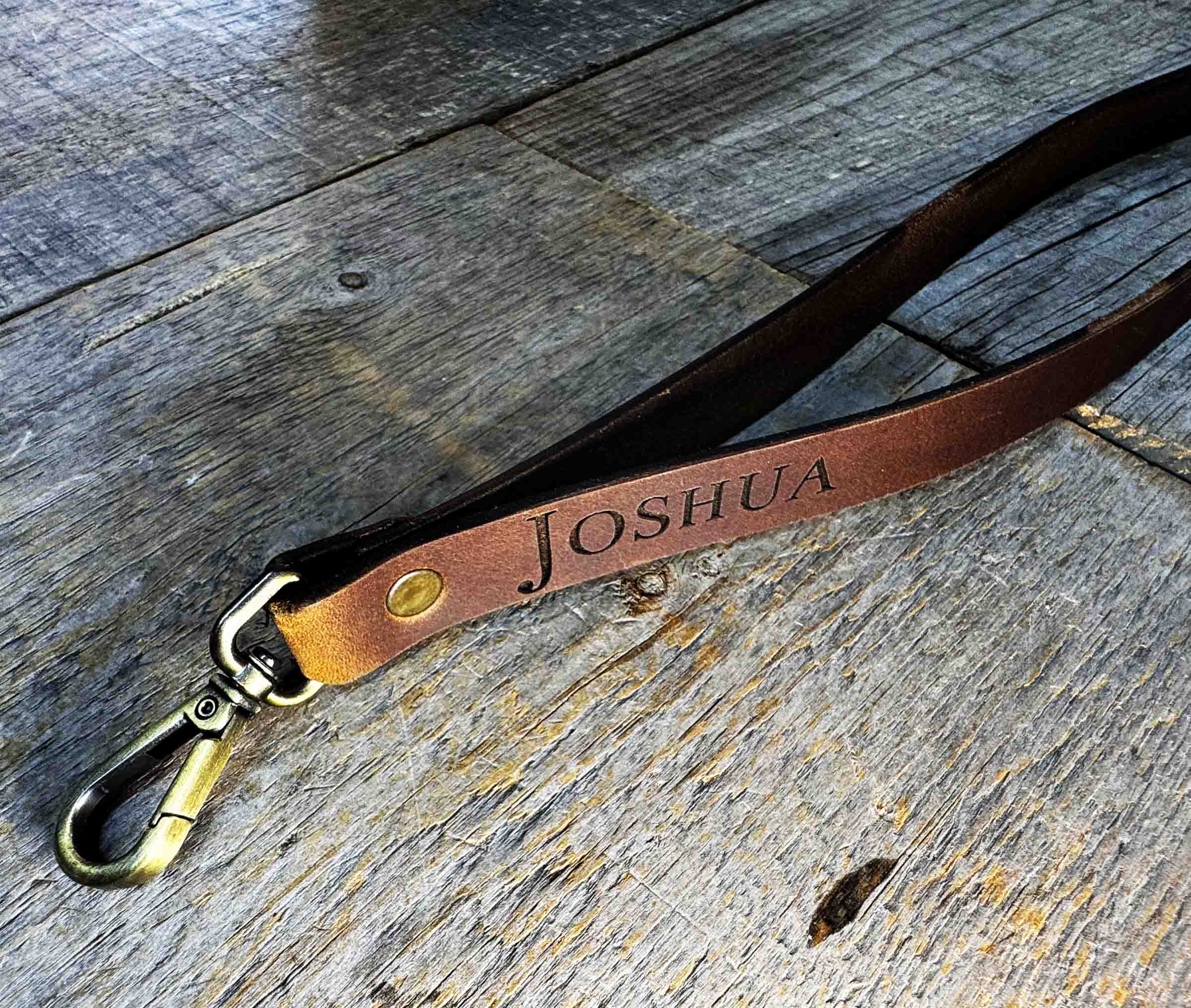 Leather Lanyard Custom Engraved