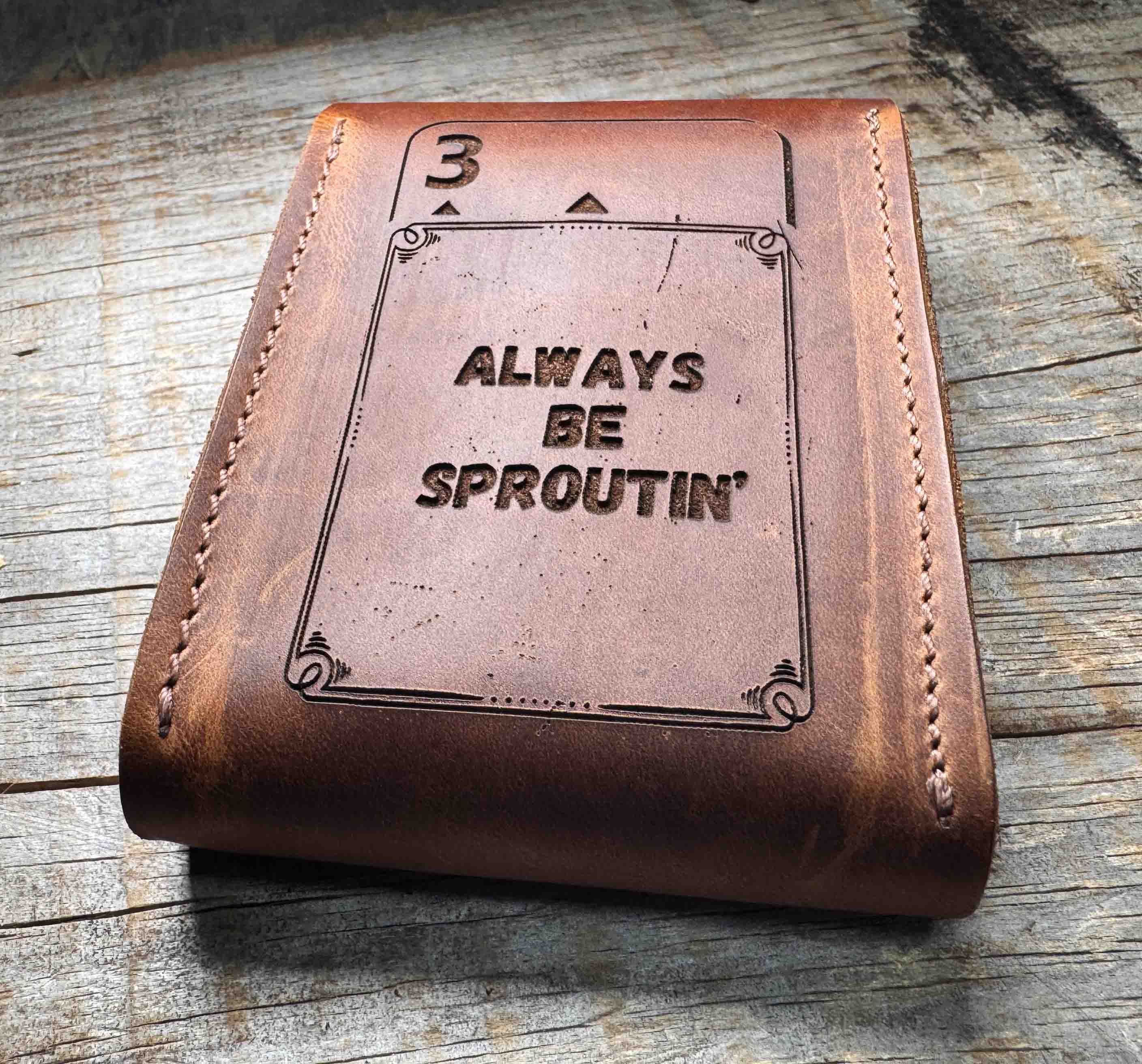 Custom Engraved Leather Playing Card Case
