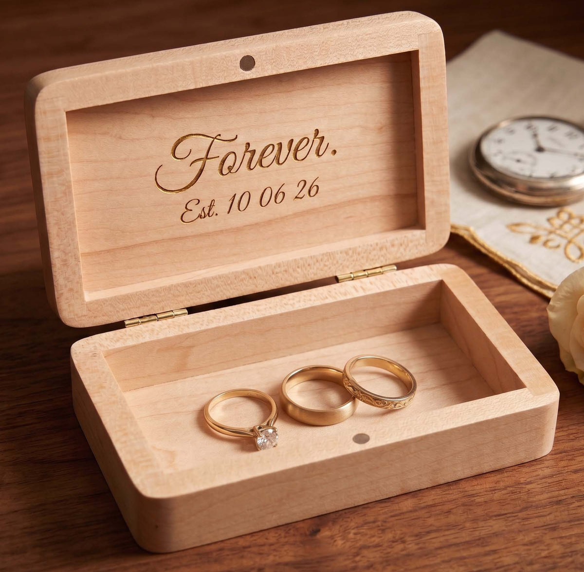 Personalized Canadian Maple Jewellery & Keepsake Box