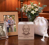 Celebration of Life: Custom Engraved Canadian Maple Memorial Block Gift Set