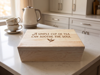 Heirloom Quality Custom Engraved Canadian Maple Tea Box | Made in Canada