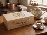 Heirloom Quality Custom Engraved Canadian Maple Tea Box | Made in Canada