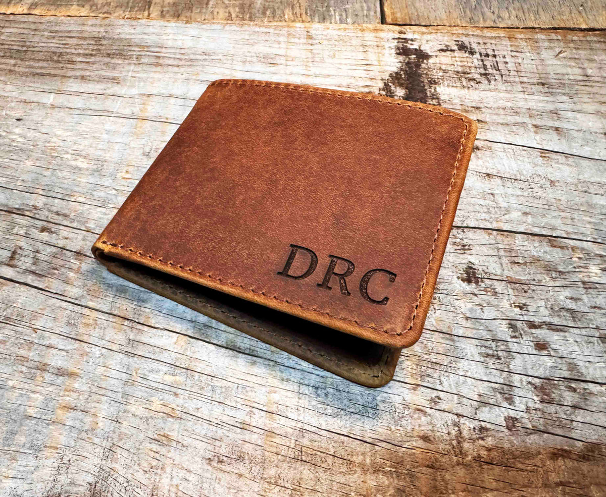Wallet Bi-Fold Premium Leather Engraved With Inner Slots for Cards Memories Made Custom