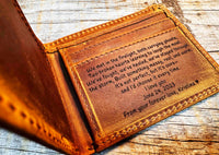 Wallet Bi-Fold Premium Leather Engraved With Inner Slots for Cards Memories Made Custom