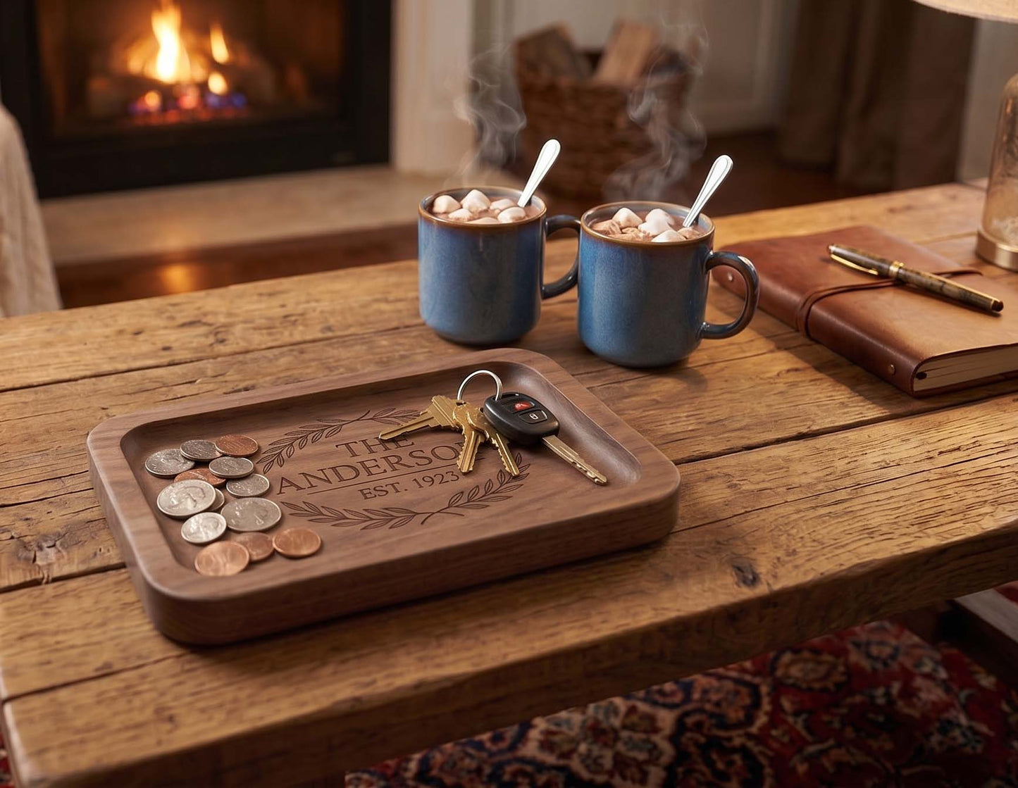 Custom Wooden Catch-All Tray | 5th Anniversary Wood Gift