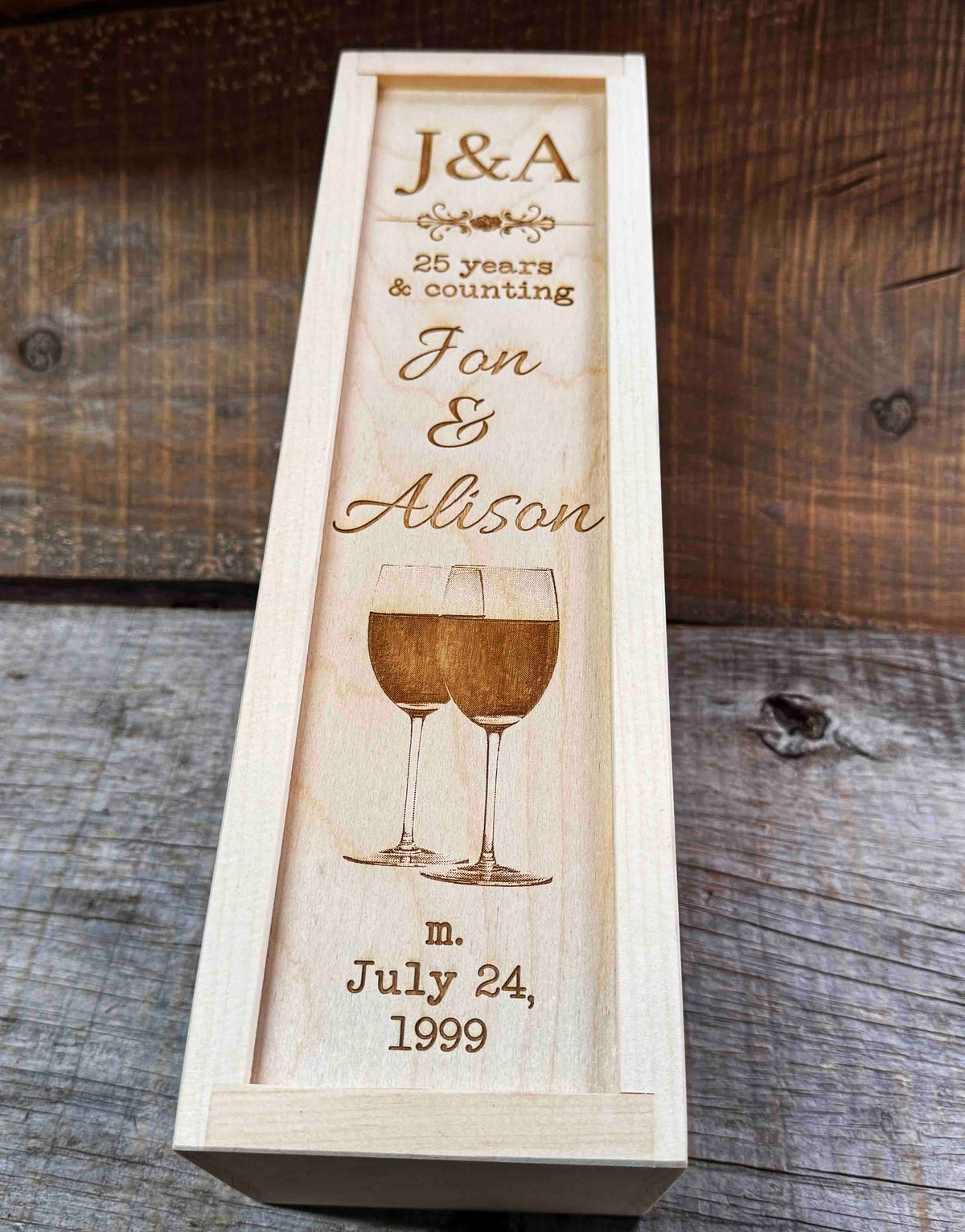 Pine Wine Boxes - Design 16 Memories Made Custom