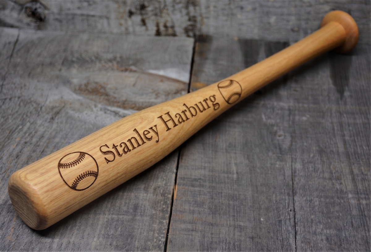 Custom Laser-Engraved Solid Wood Mini Baseball Bat