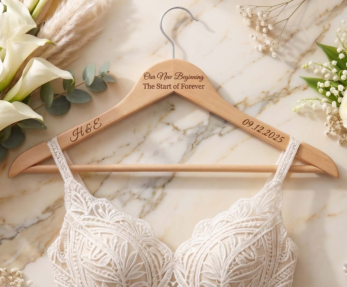 Personalized Wooden Wedding Hangers | Custom Bridal & Bridesmaid Hangers