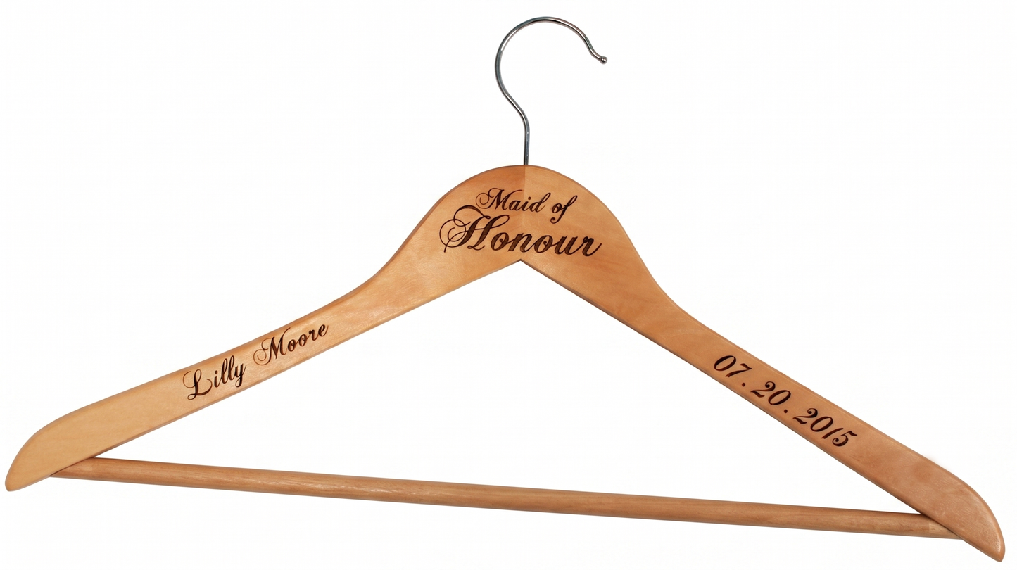 Personalized Wooden Wedding Hangers | Custom Bridal & Bridesmaid Hangers
