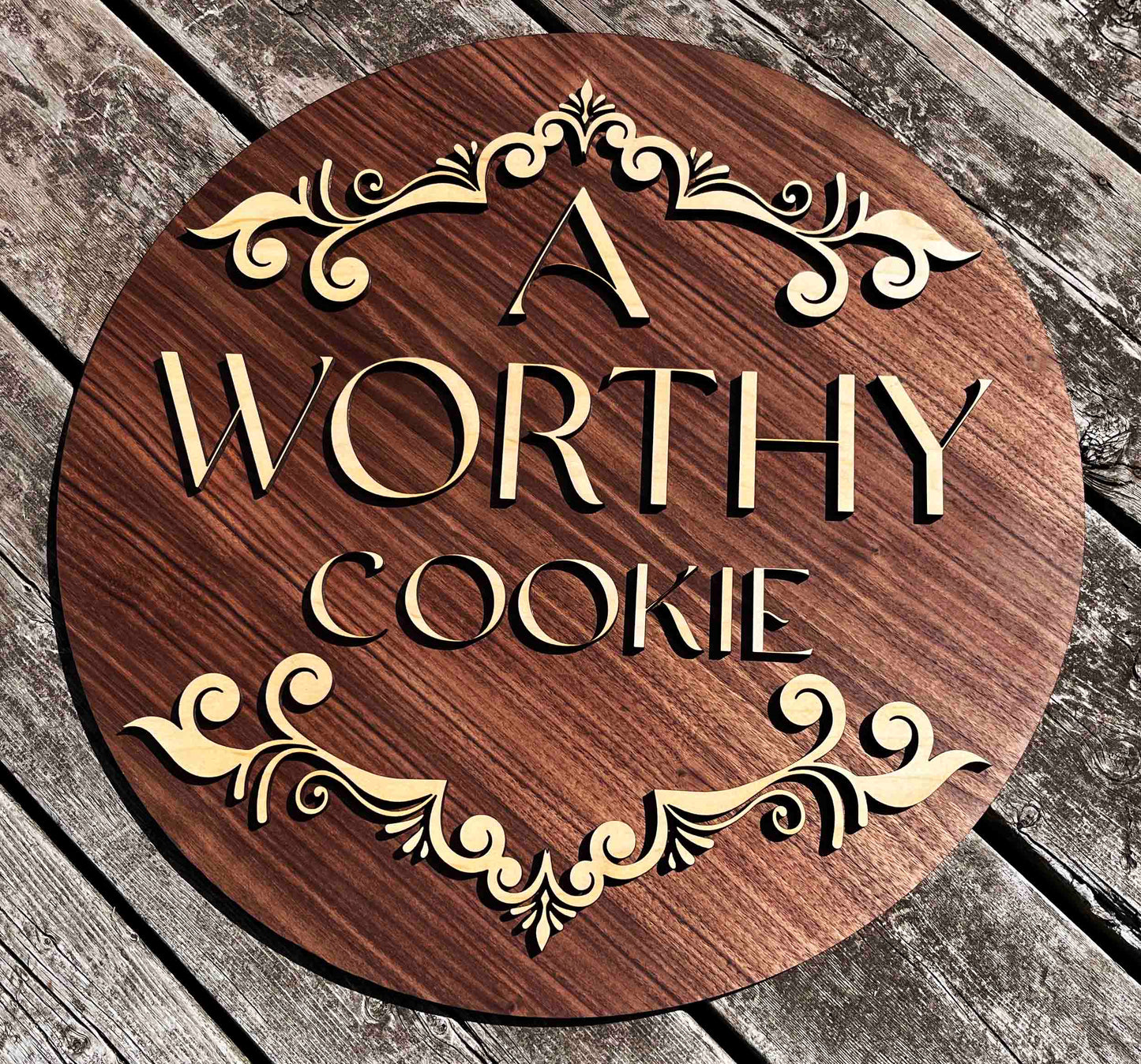 Custom Design/Shape/Size Wooden Dual Layer Sign