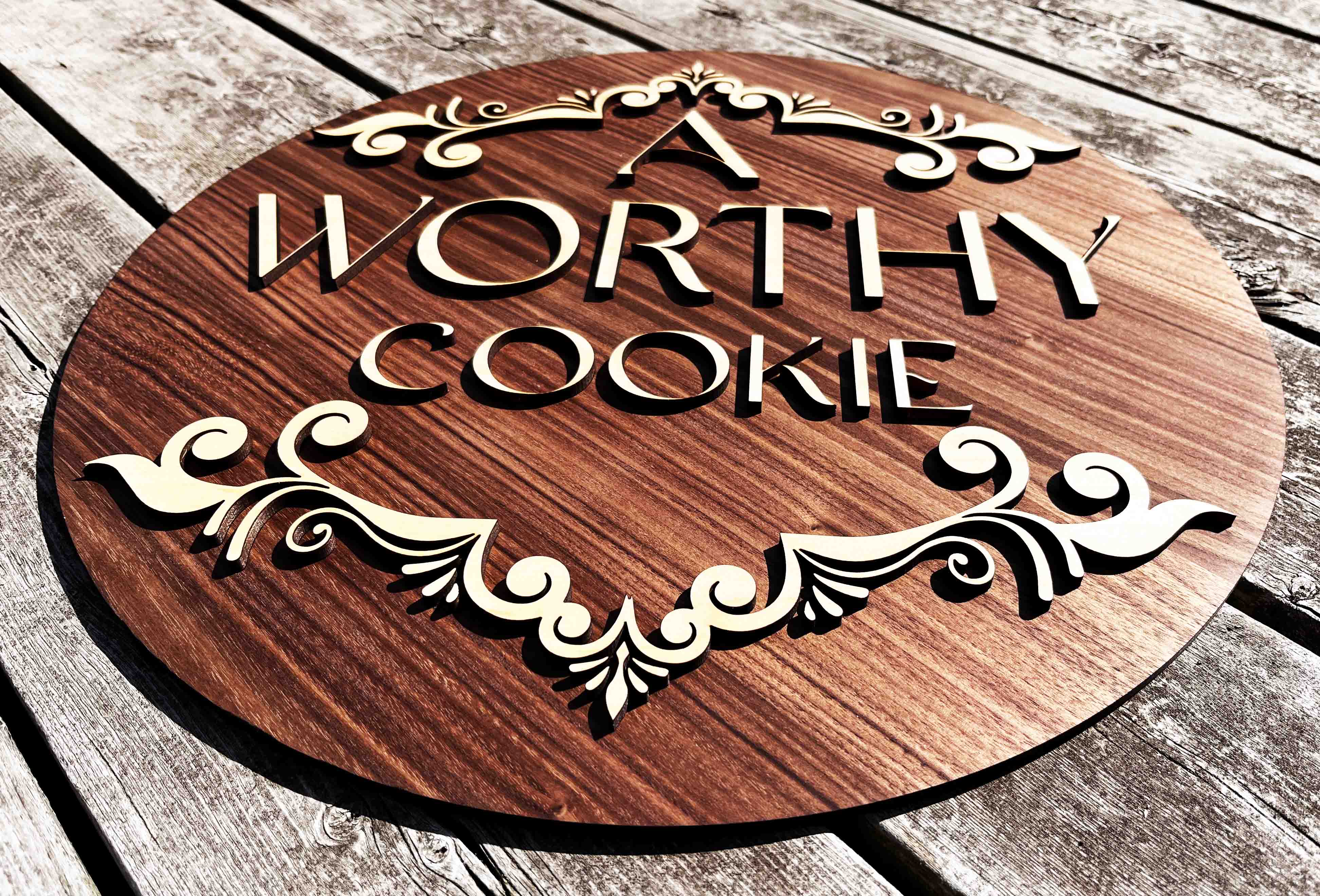 Custom Design/Shape/Size Wooden Dual Layer Sign