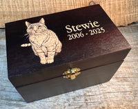 Custom Engraved Wooden Keepsake Box - Walnut Stain