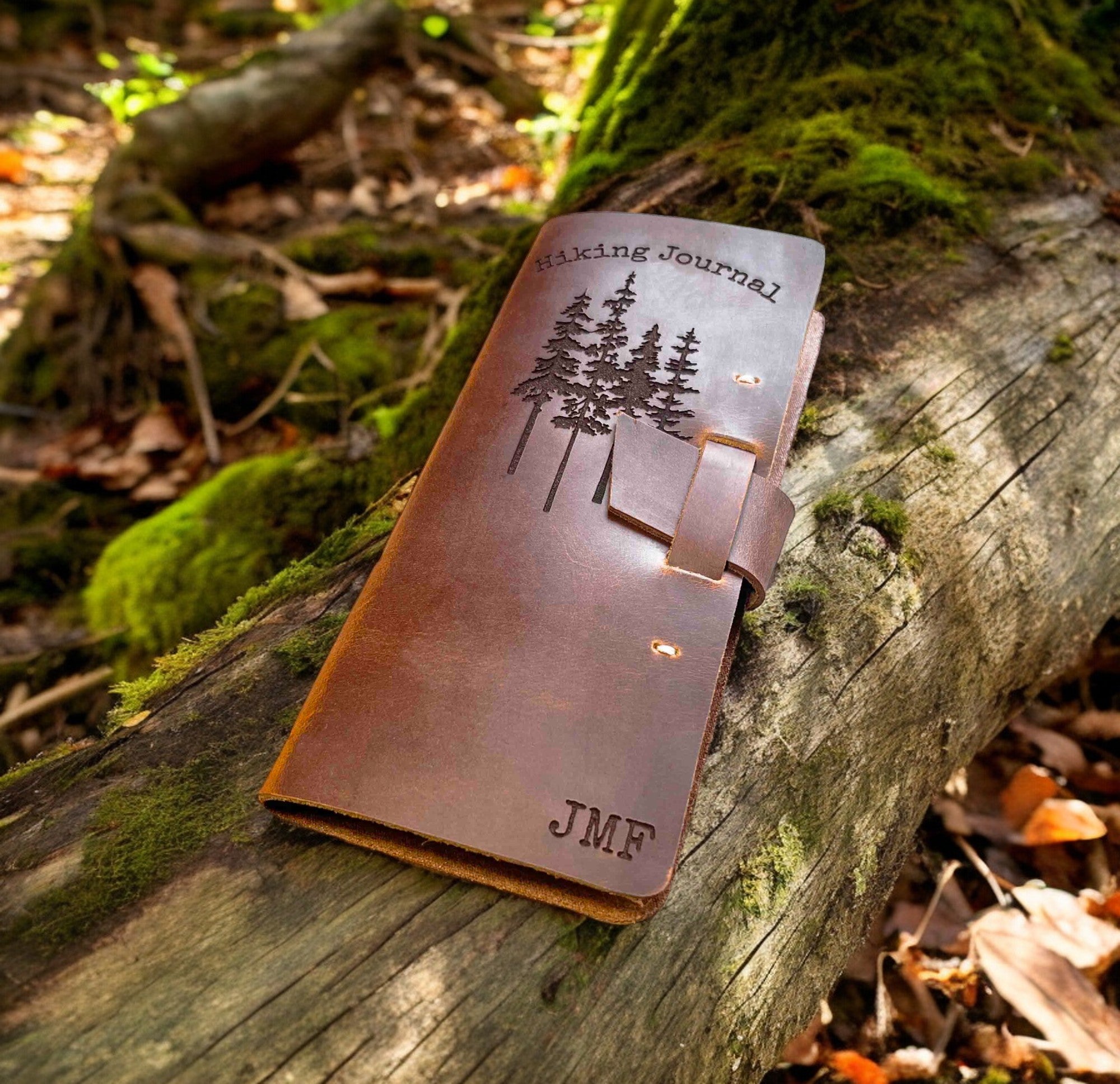 Engraved Leather Hiking Journal