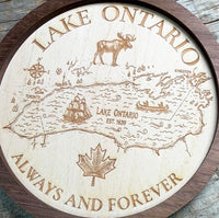 Lake Ontario Always and Forever | Custom Engraved Wood Christmas Ornament
