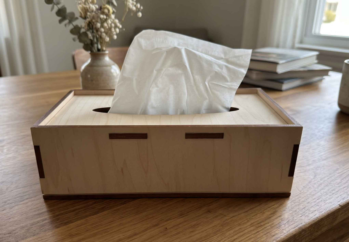 Personalized Wooden Tissue Box Cover | Custom Laser Engraved
