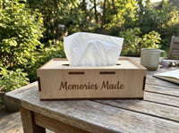 Personalized Wooden Tissue Box Cover | Custom Laser Engraved