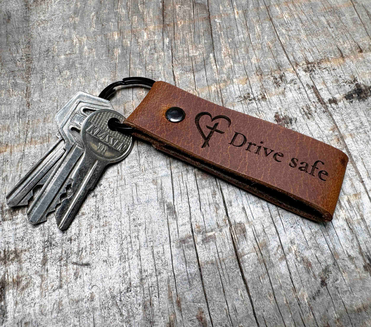 Leather Keychain ring Custom Engraved Memories Made Custom