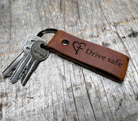 Leather Keychain ring Custom Engraved Memories Made Custom
