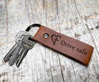 Leather Keychain ring Custom Engraved Memories Made Custom