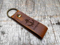 Leather Keychain ring Custom Engraved Memories Made Custom