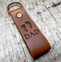 Leather Keychain ring Custom Engraved Memories Made Custom