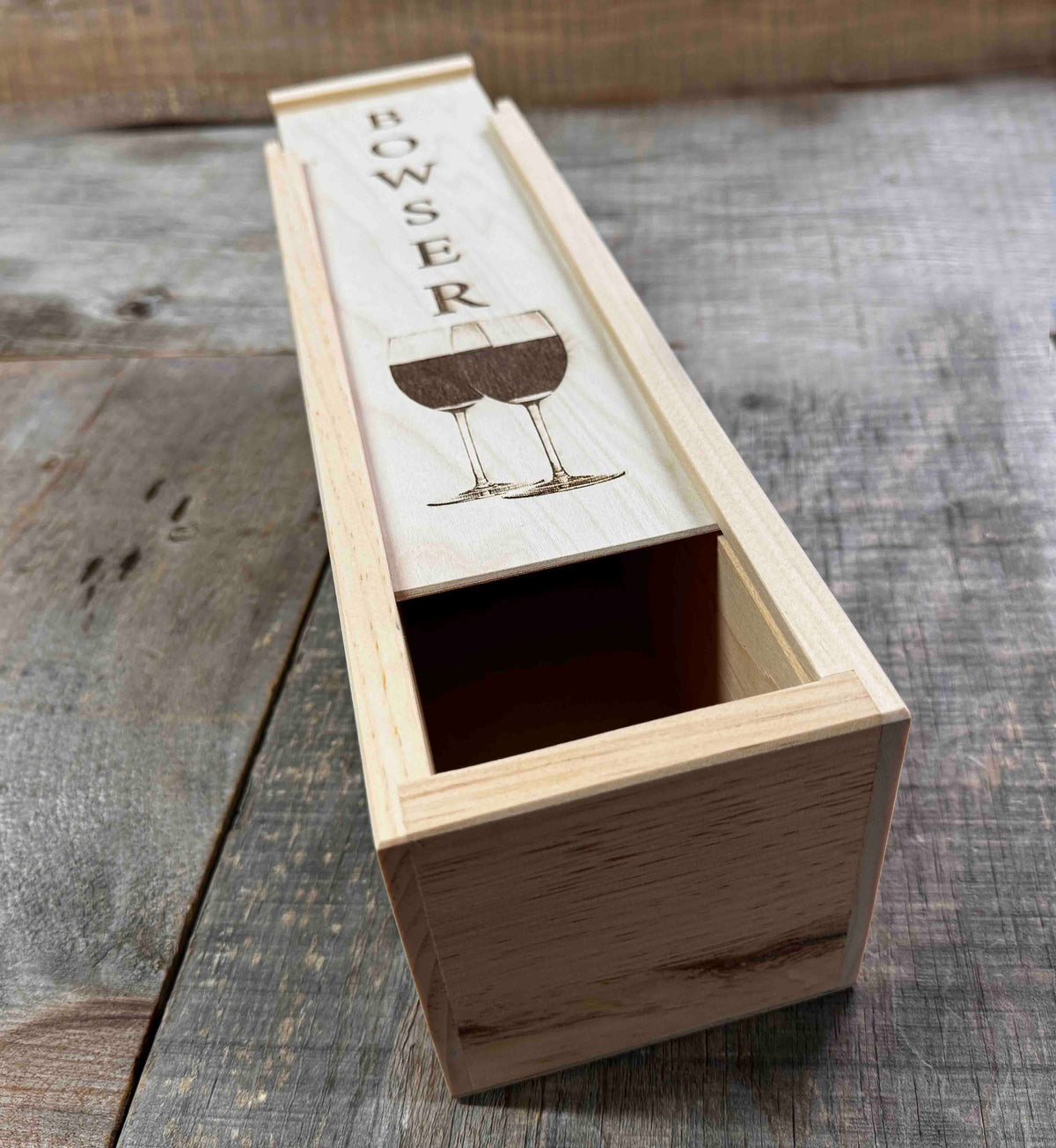 Custom Engraved Pine Wine Boxes - Design 37 Memories Made Custom