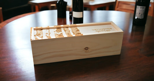 Custom Pine Wine Boxes - Birch Tree Design 17 Memories Made Custom