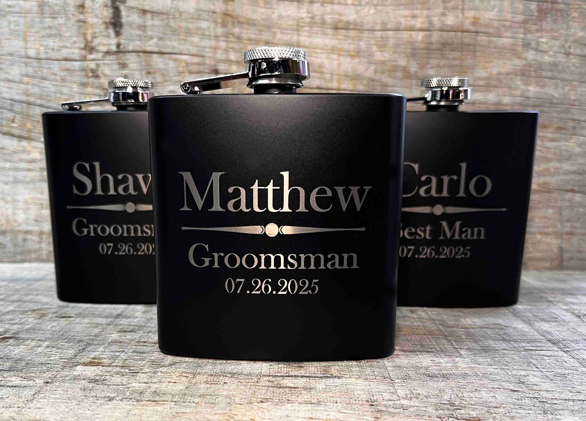 Custom Engraved Flask - Design 50 Memories Made Custom