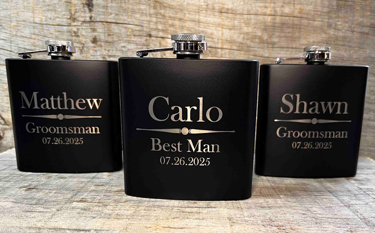 Custom Engraved Flask - Design 50 Memories Made Custom