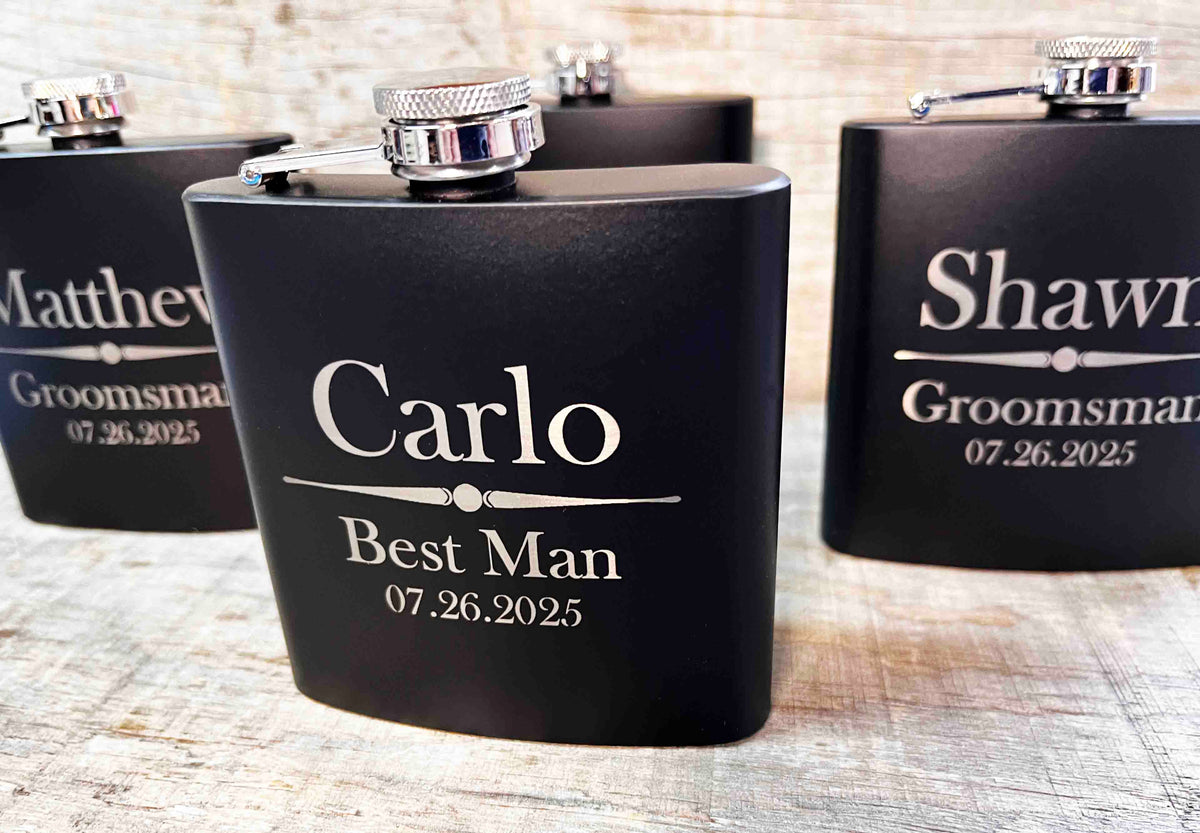 Custom Engraved Flask - Design 50 Memories Made Custom