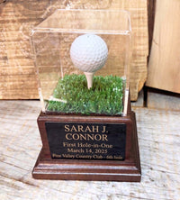 Personalized Real Wood Golf Ball Trophy Case | Hole in One