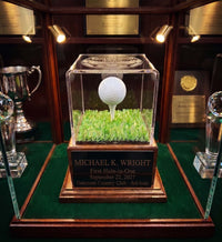 Personalized Real Wood Golf Ball Trophy Case | Hole in One