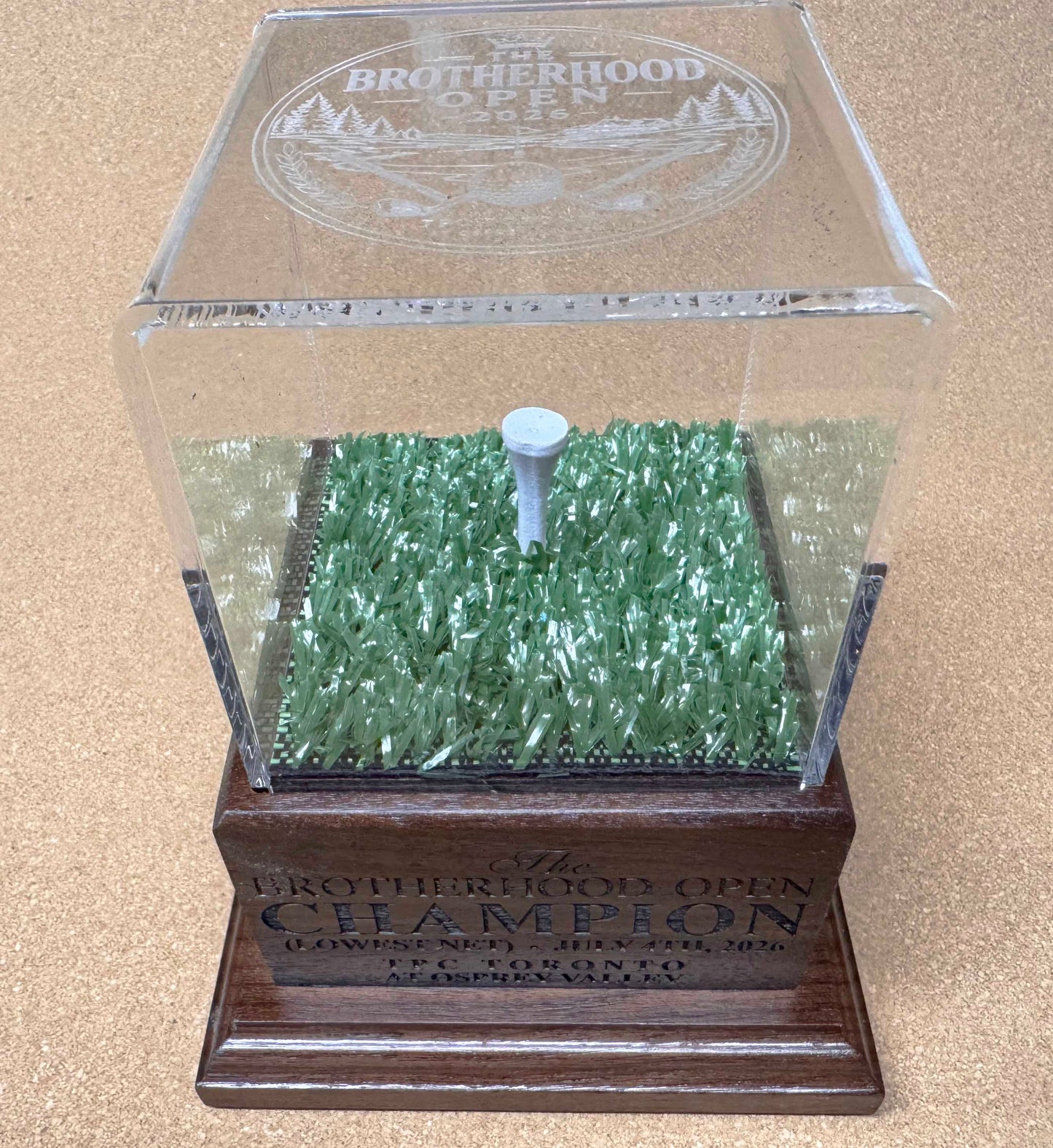 Personalized Real Wood Golf Ball Trophy Case | Hole in One