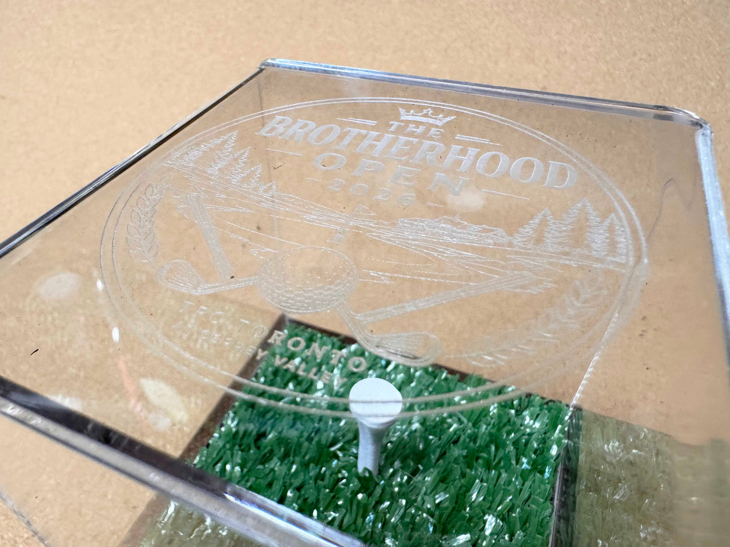 Personalized Real Wood Golf Ball Trophy Case | Hole in One