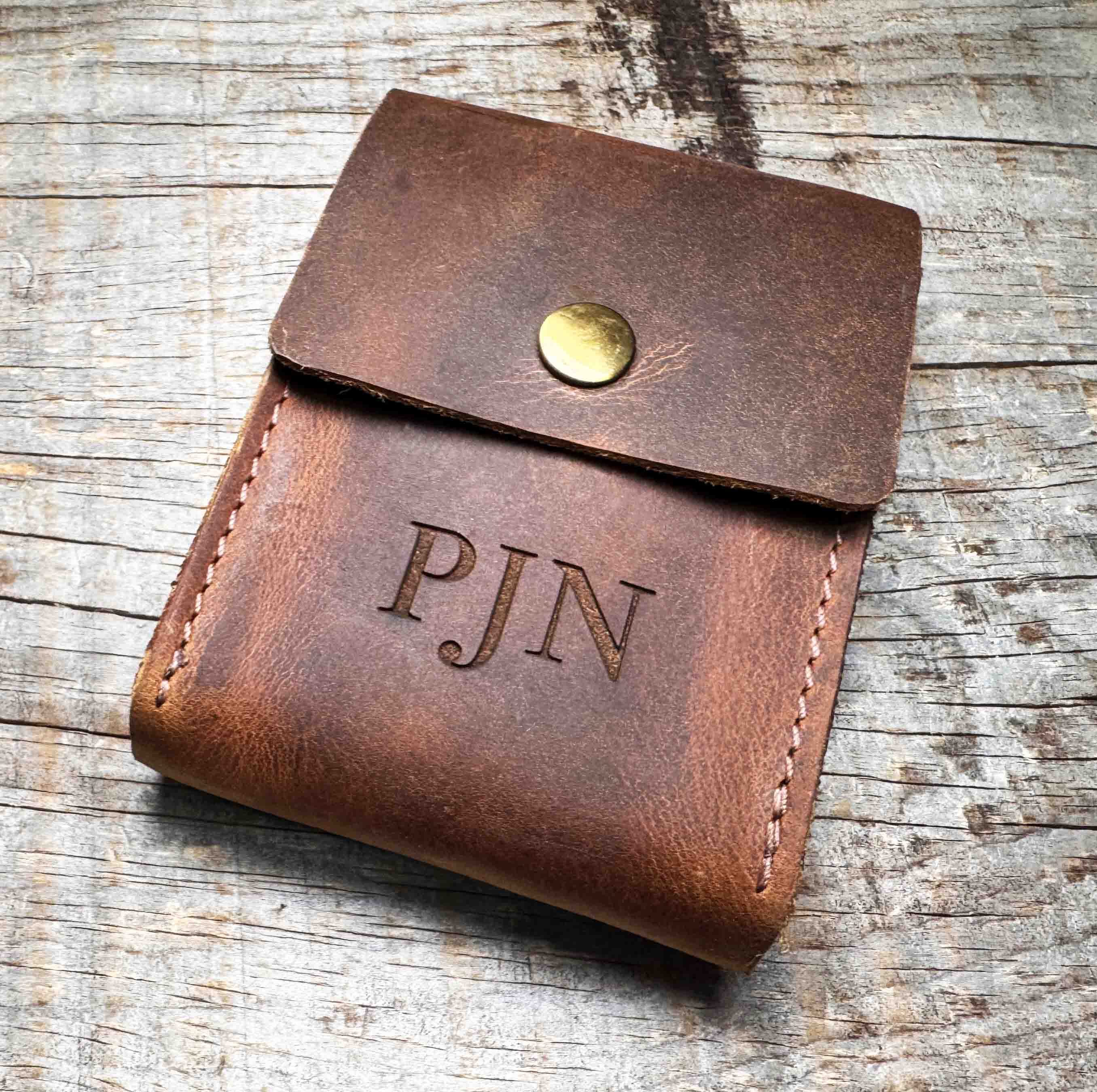 Custom Engraved Leather Playing Card Case