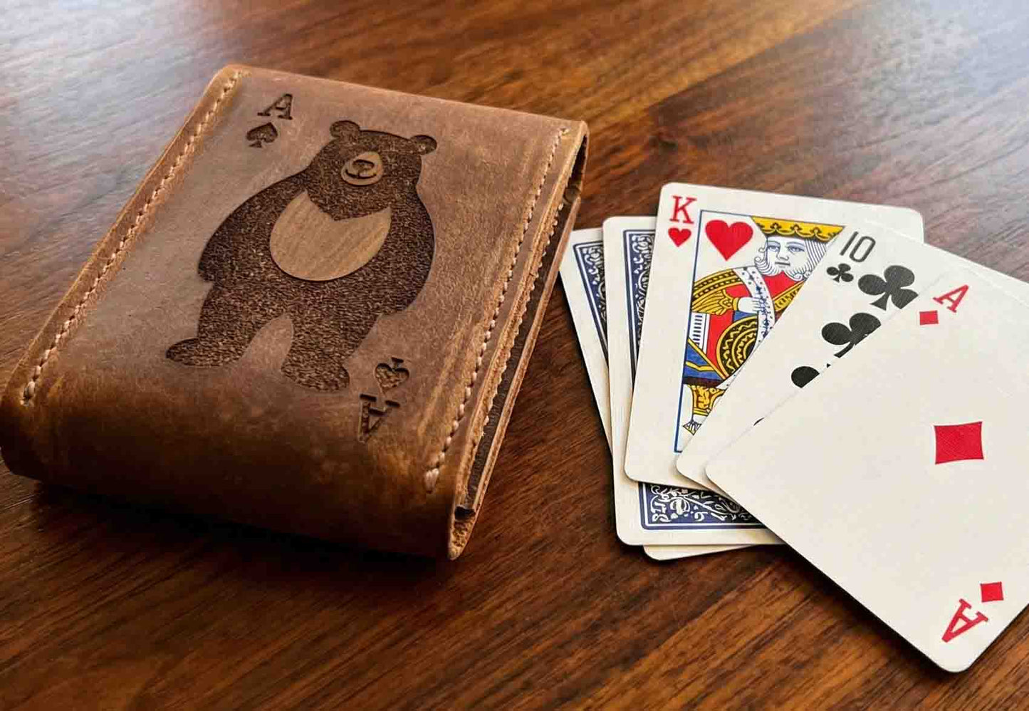 Custom Engraved Leather Playing Card Case