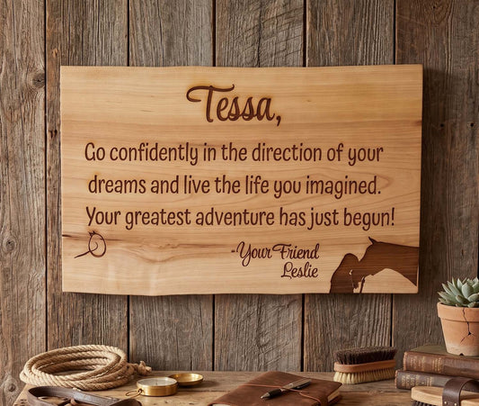 Custom Live Edge Cherry Wood Sign | Personalized Wood Sign