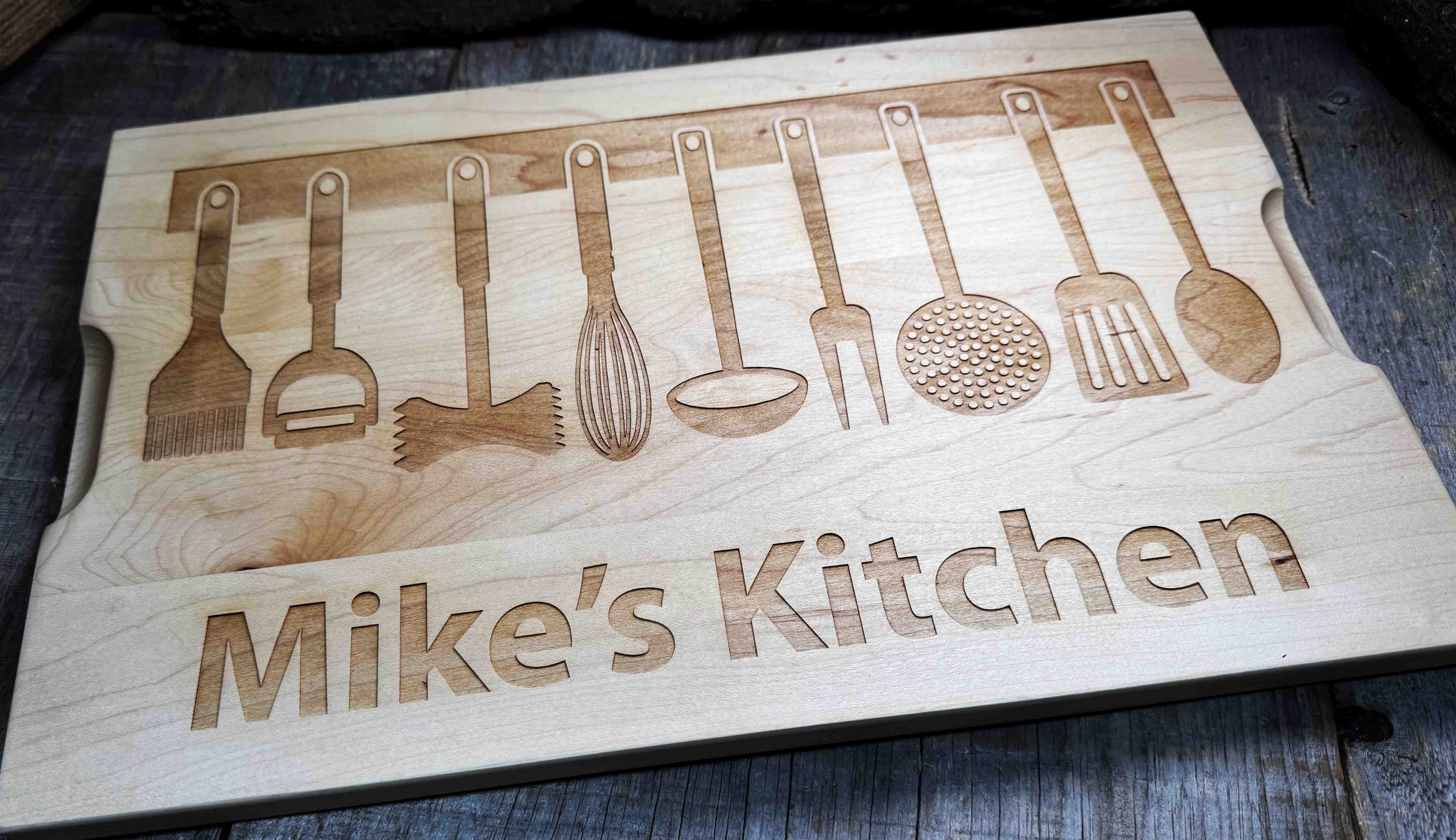 Custom Solid Maple Cutting Board Design 39 - Memories Made Custom