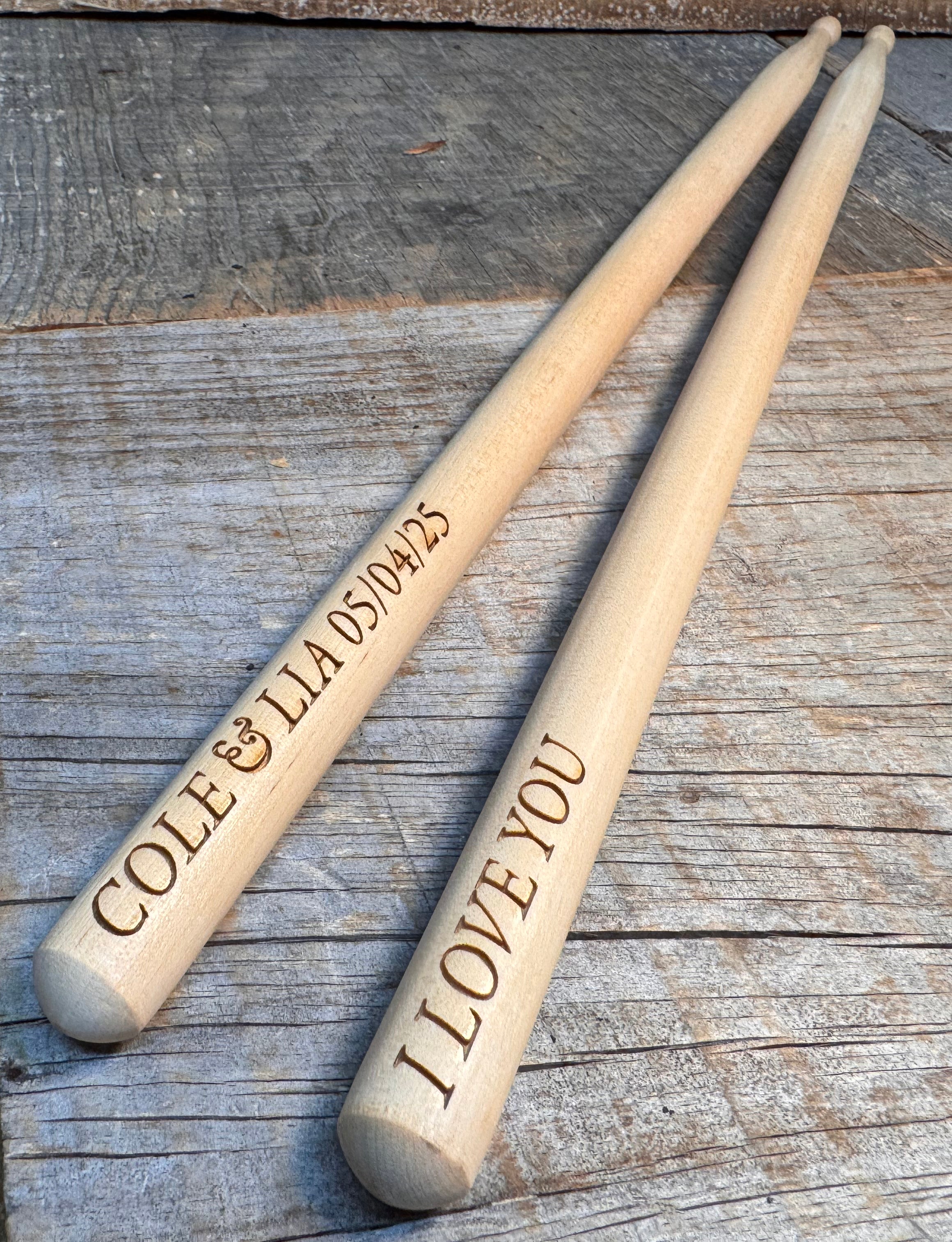Custom Engraved Drum Sticks