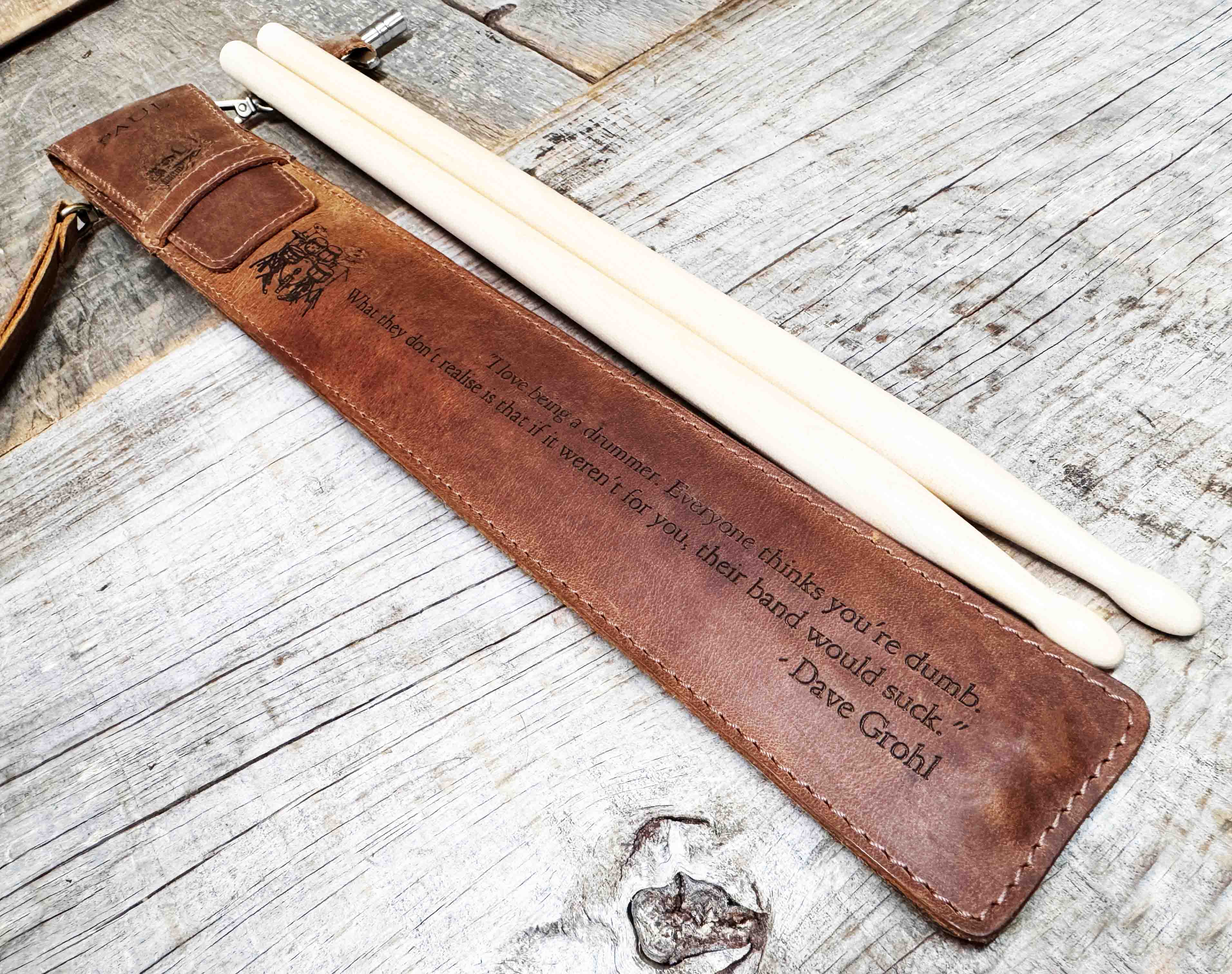 Custom Engraved Leather Drumstick Case Memories Made Custom