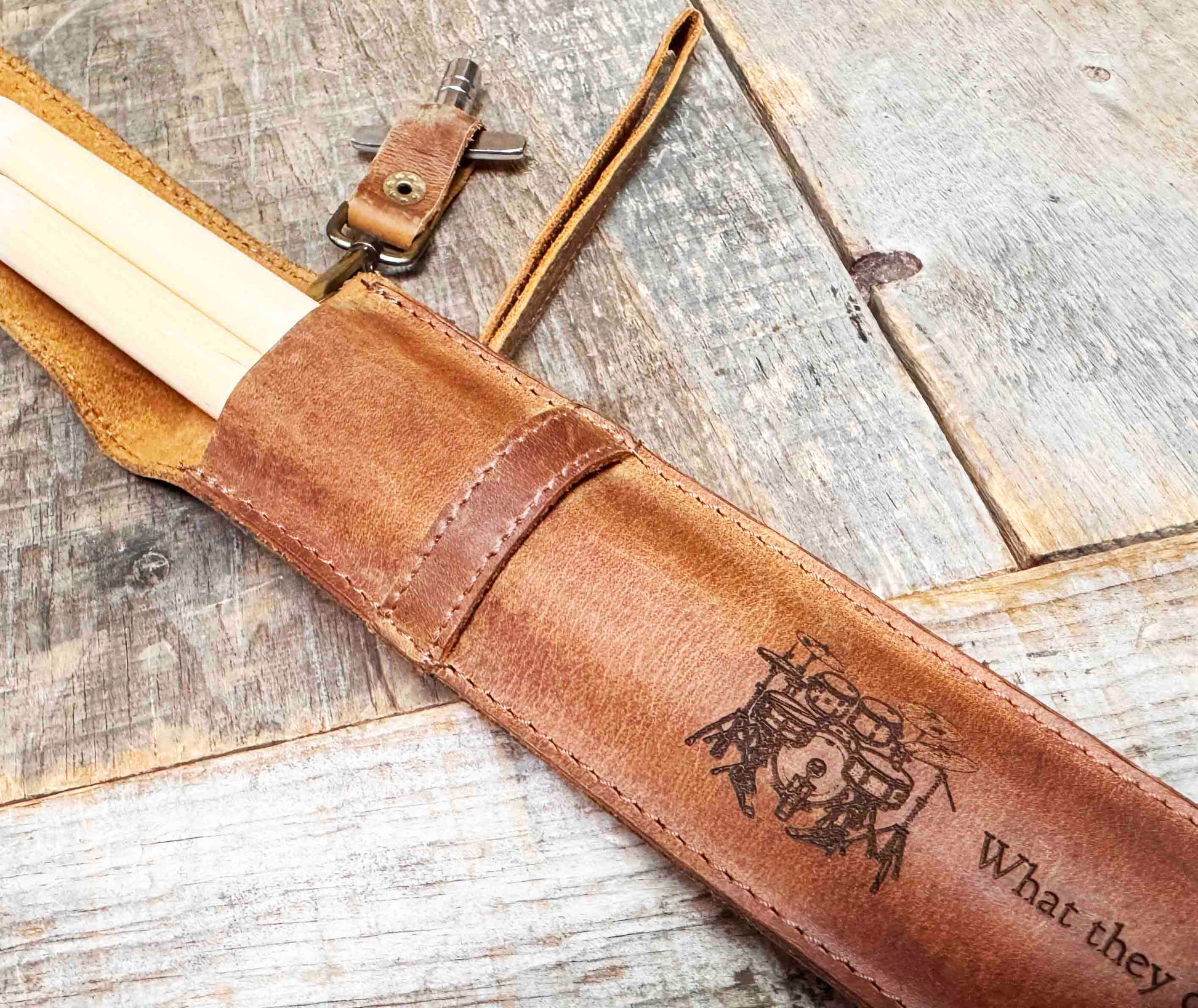 Custom Engraved Leather Drumstick Case Memories Made Custom