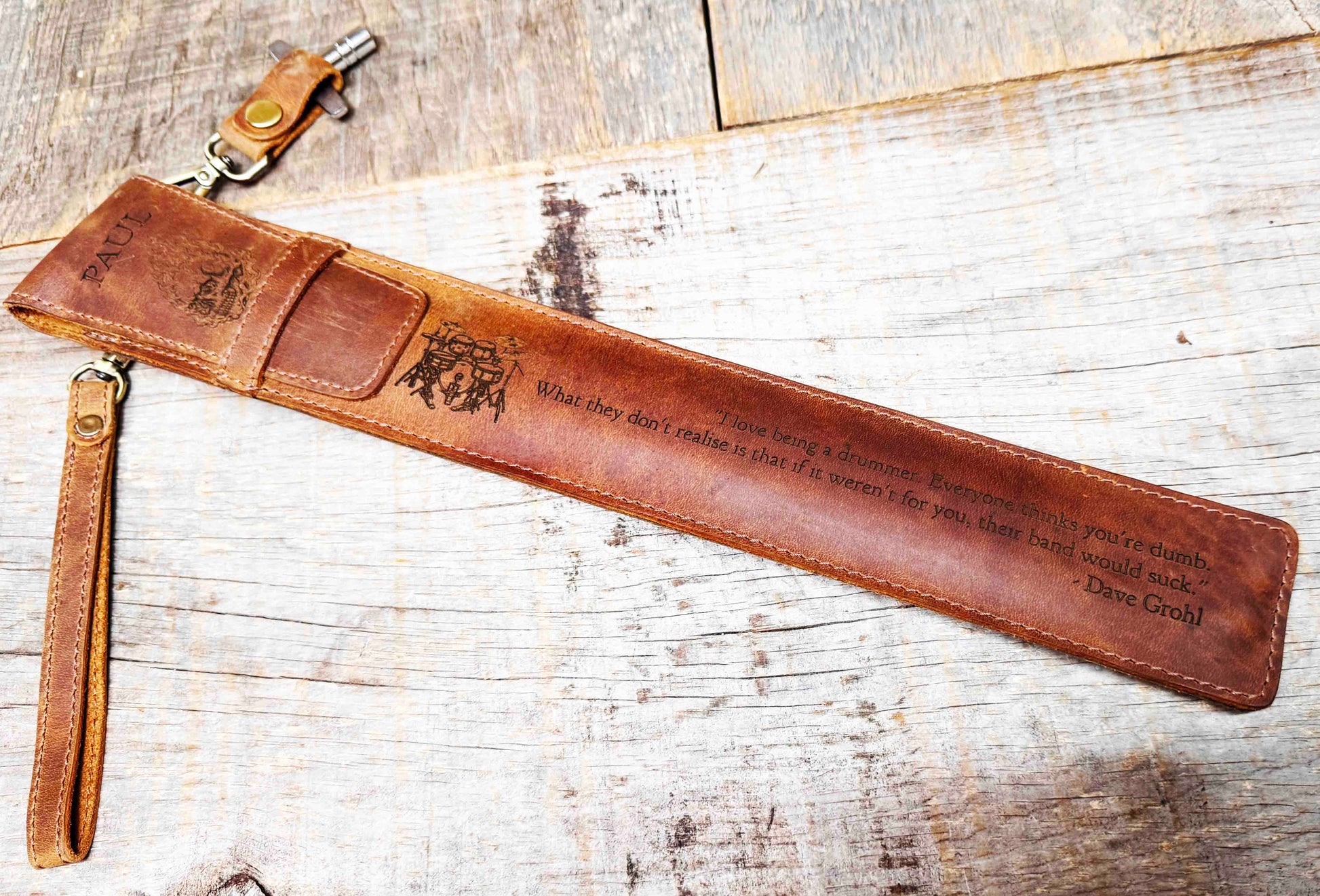 Custom Engraved Leather Drumstick Case Memories Made Custom