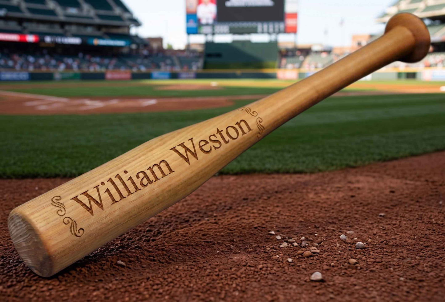 Custom Laser-Engraved Solid Wood Mini Baseball Bat