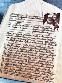 RECIPE ENGRAVED LIVE EDGE CUTTING BOARD Memories Made Custom