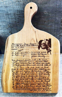 RECIPE ENGRAVED LIVE EDGE CUTTING BOARD Memories Made Custom
