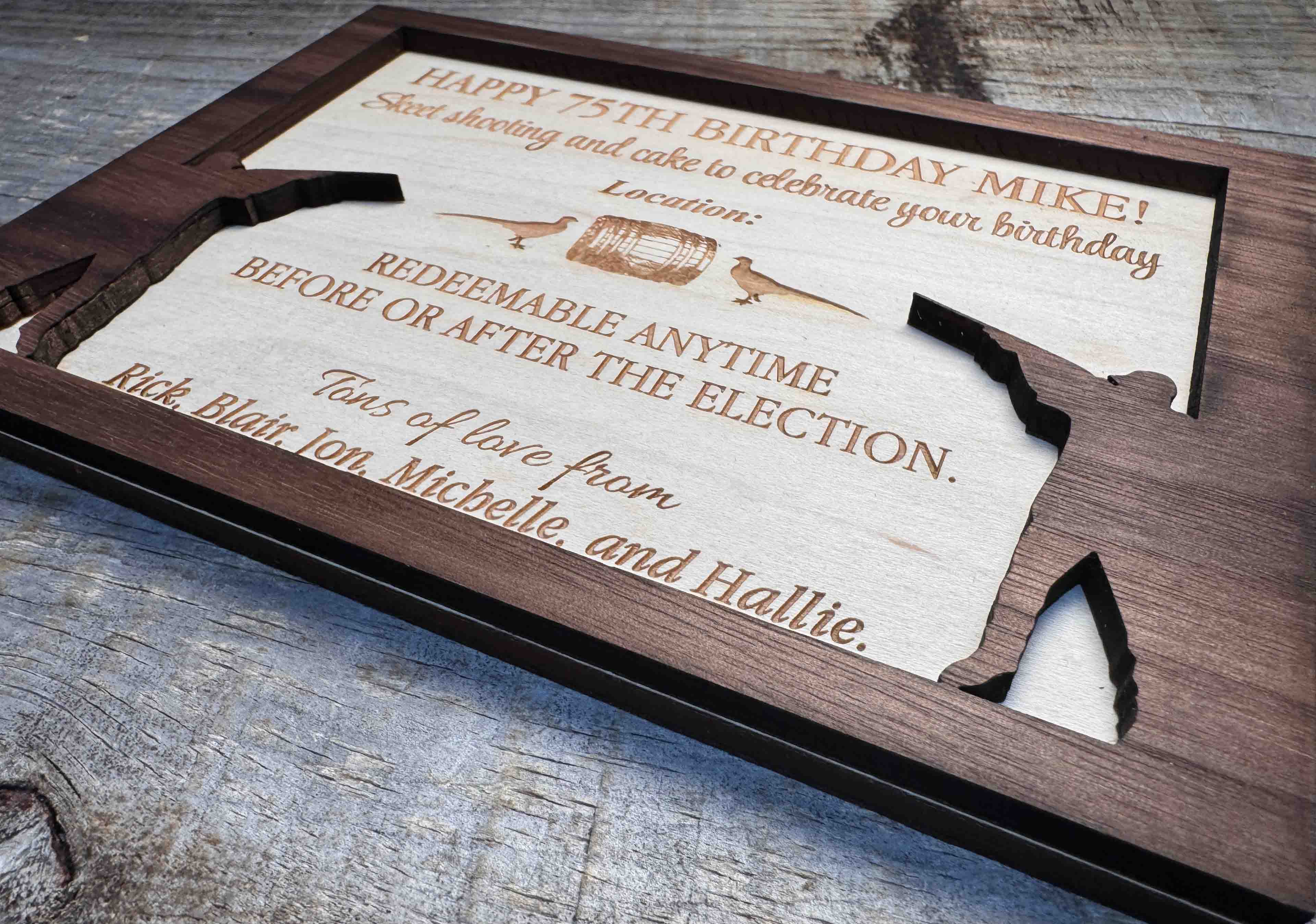 Dual Layer Wooden Sign